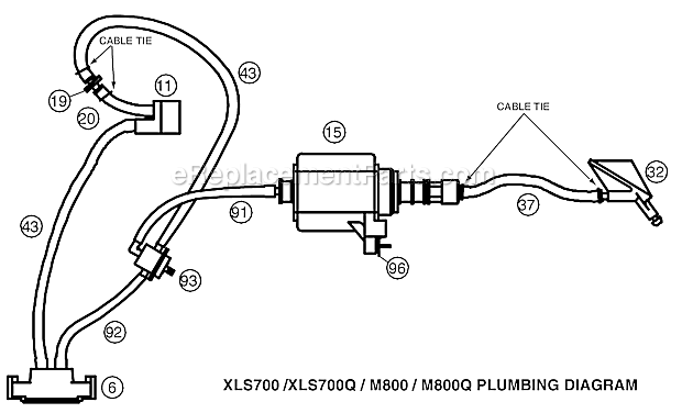 Page D Diagram and Parts List for XLS700  Oreck Steamer
