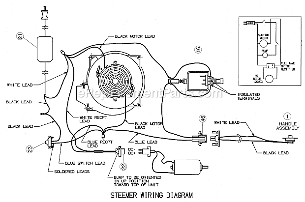 Page E Diagram and Parts List for XLS700  Oreck Steamer