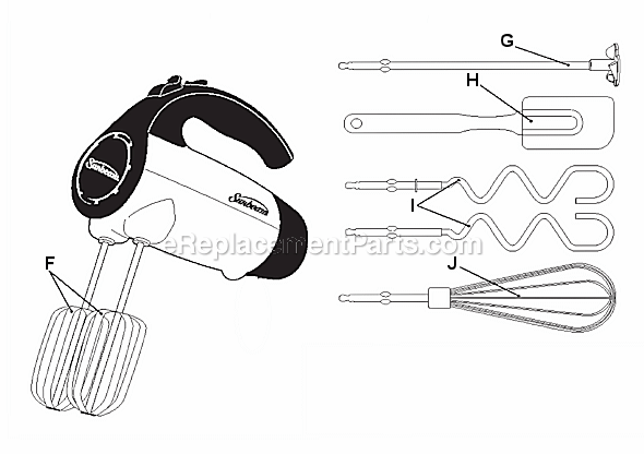 Page A Diagram and Parts List for 2545  Oster Mixer