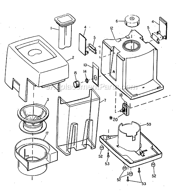 Page A Diagram and Parts List for 3162  Oster Juicer