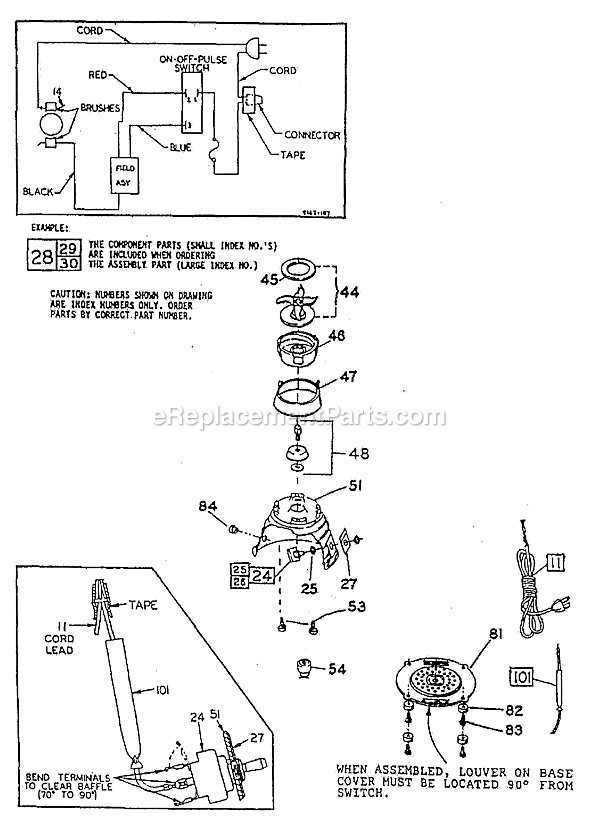 Page A Diagram and Parts List for 4094  Oster Blender