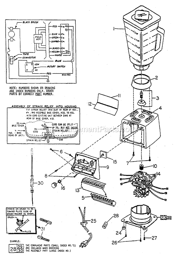 Page A Diagram and Parts List for 4102  Oster Blender