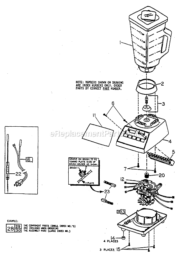 Page A Diagram and Parts List for 4109  Oster Blender