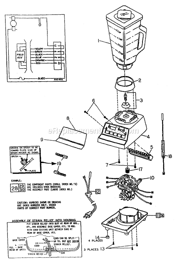 Page A Diagram and Parts List for 4112-8  Oster Blender