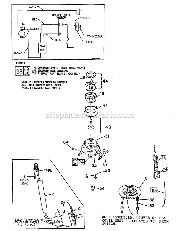 Page A Diagram and Parts List for 4123  Oster Blender