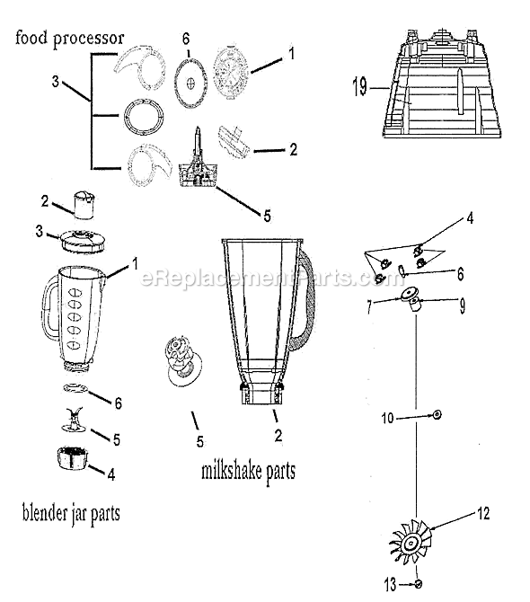 Page A Diagram and Parts List for 4125  Oster Blender