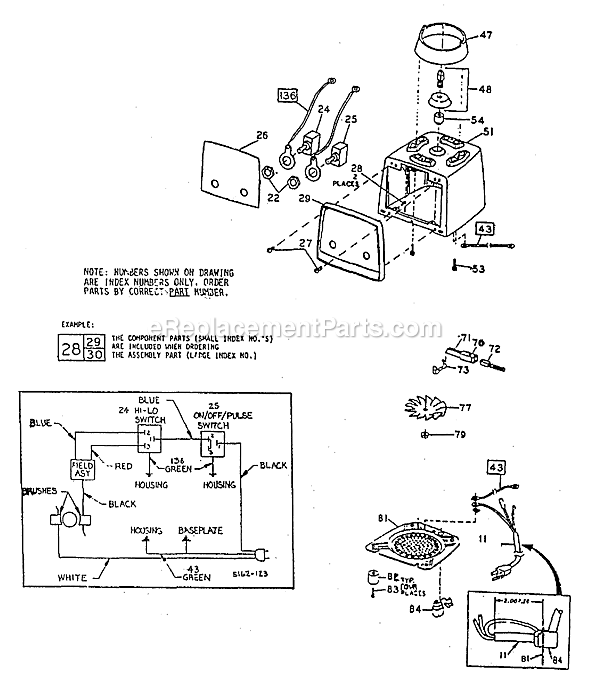 Page A Diagram and Parts List for 4135-0  Oster Blender