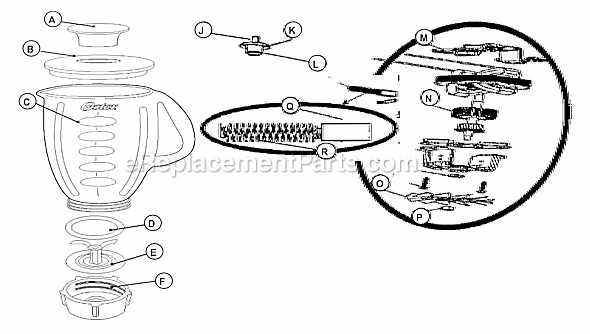 Page A Diagram and Parts List for 4242  Oster Blender