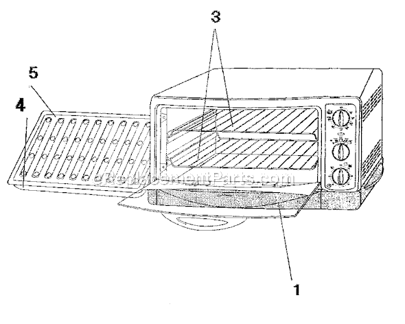 Page A Diagram and Parts List for 6232  Oster Toaster