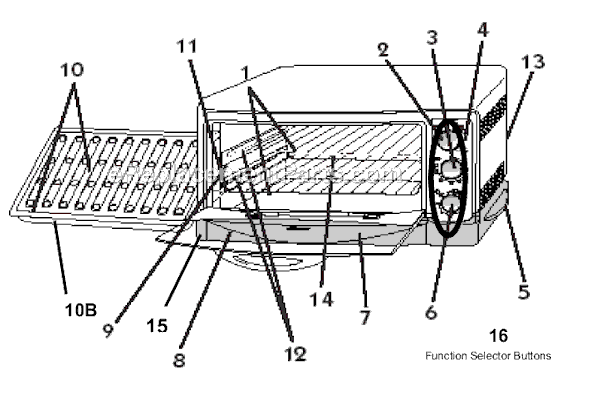 Page A Diagram and Parts List for 6293  Oster Toaster