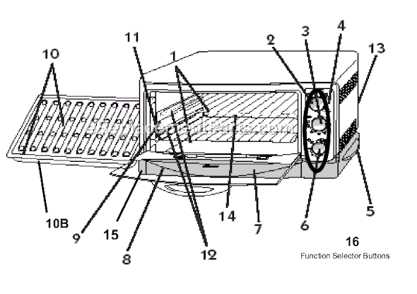 Page A Diagram and Parts List for 6295  Oster Toaster