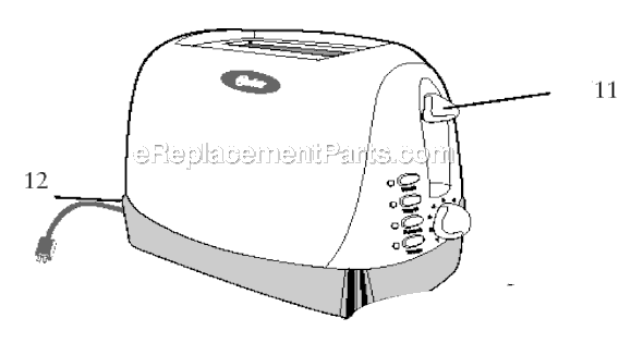 Page A Diagram and Parts List for 6328  Oster Toaster