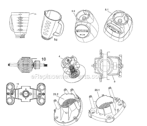 Page C Diagram and Parts List for 6692  Oster Blender