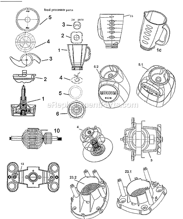 Page A Diagram and Parts List for 6696  Oster Blender