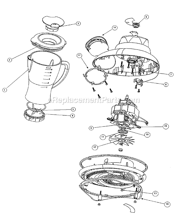 Page A Diagram and Parts List for 6700  Oster Blender