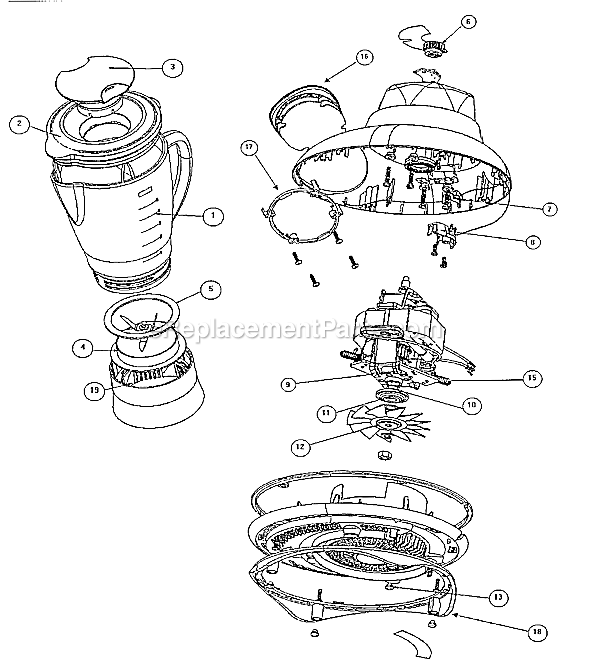 Page A Diagram and Parts List for 6705  Oster Blender