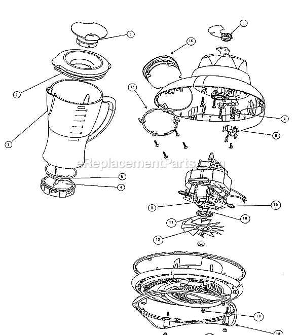 Page A Diagram and Parts List for 6710  Oster Blender