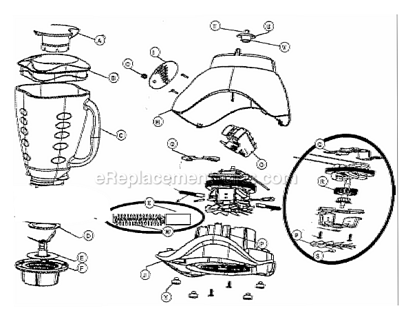 Page A Diagram and Parts List for 6748-015  Oster Blender