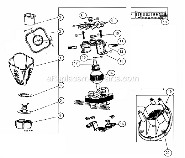Page A Diagram and Parts List for 6751  Oster Blender