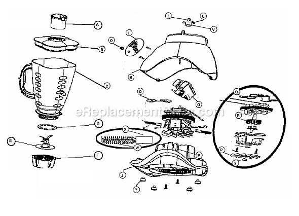 Page A Diagram and Parts List for 6791-015  Oster Blender