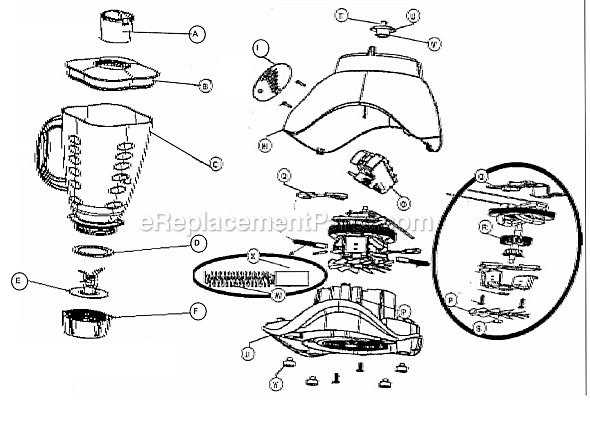 Page A Diagram and Parts List for 6792-027  Oster Blender