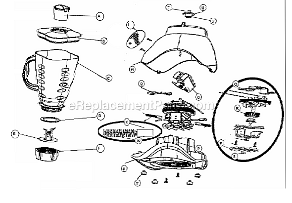 Page A Diagram and Parts List for 6793-027  Oster Blender