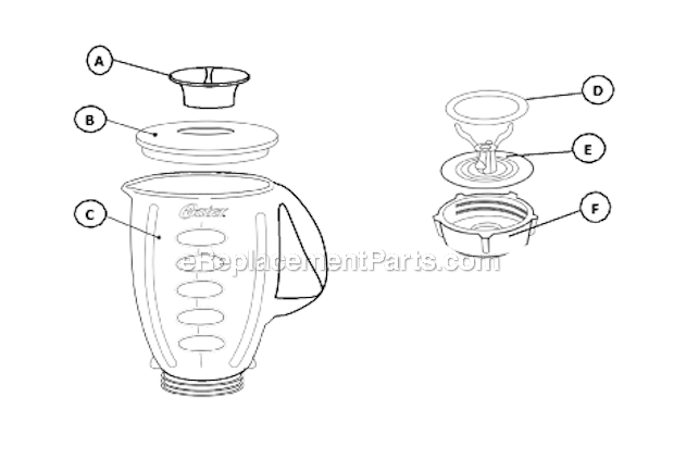 Page A Diagram and Parts List for 6803  Oster Blender