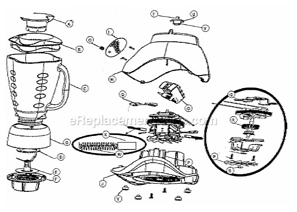 Page A Diagram and Parts List for 6819  Oster Blender
