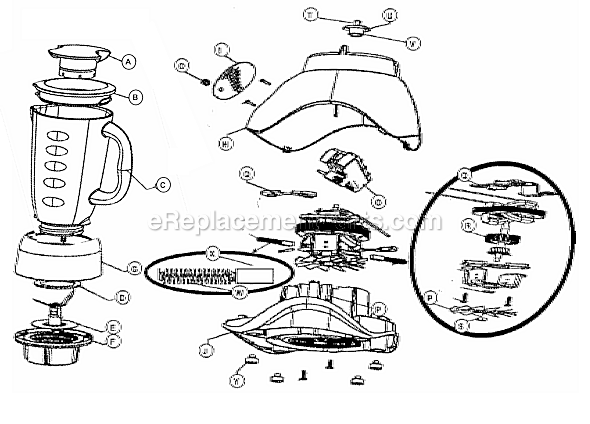 Page A Diagram and Parts List for 6855  Oster Blender
