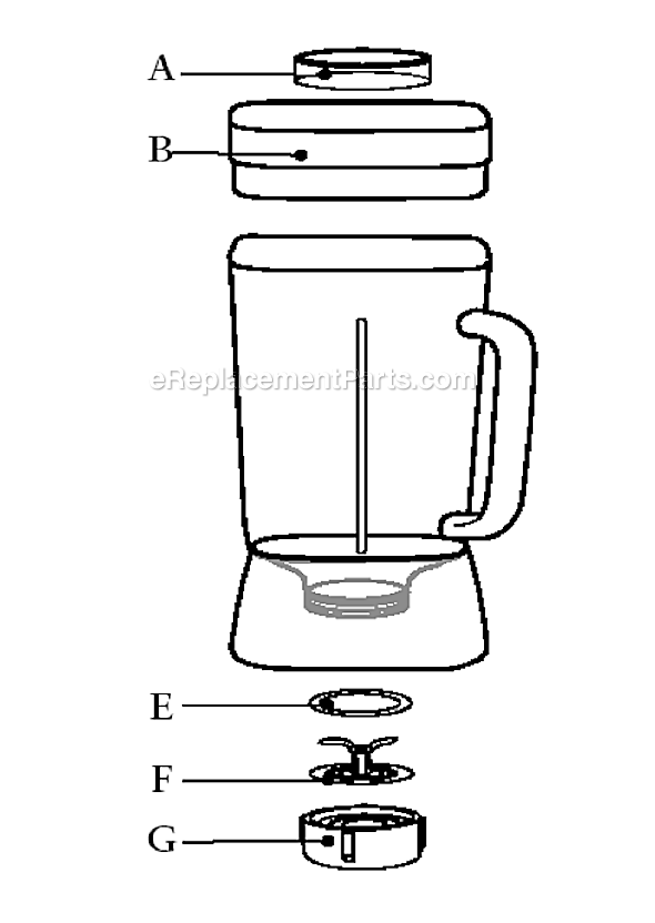 Page A Diagram and Parts List for BLSTAS-BC  Oster Blender
