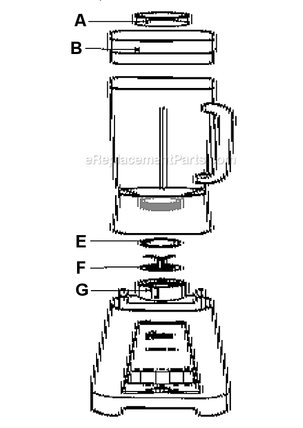 Page A Diagram and Parts List for BLSTAS-CB  Oster Blender