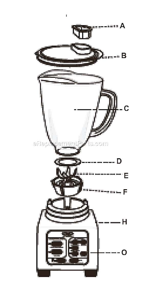 Page A Diagram and Parts List for BRLY07-BF  Oster Blender