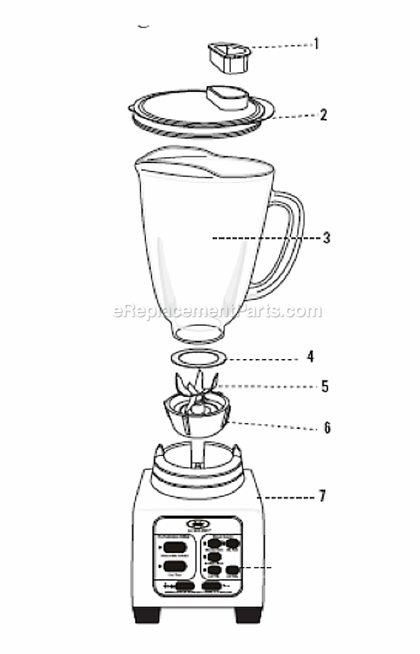 Page A Diagram and Parts List for BRLY07-Z  Oster Blender