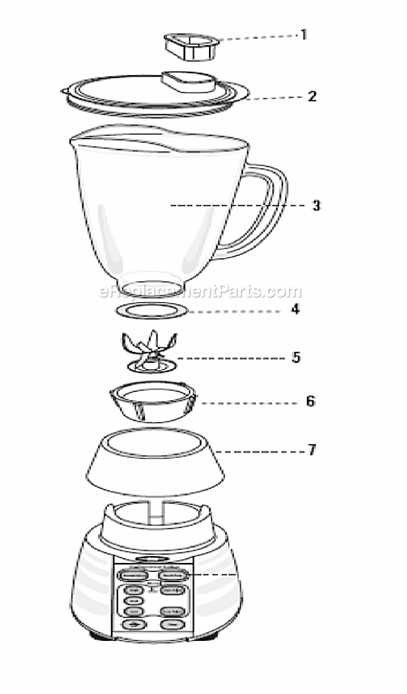 Page A Diagram and Parts List for BVLB07-L  Oster Blender