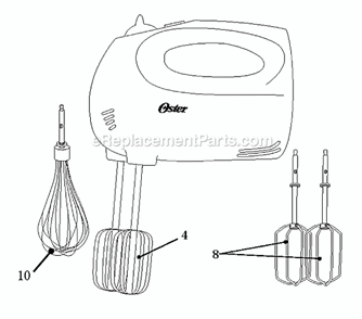 Page A Diagram and Parts List for 2529  Oster Mixer
