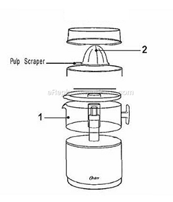 Page A Diagram and Parts List for 3181  Oster Juicer
