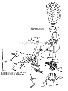 Page A Diagram and Parts List for 4105-8  Oster Blender