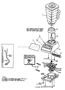 Page A Diagram and Parts List for 4109  Oster Blender