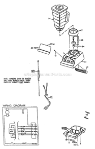Page A Diagram and Parts List for 4111  Oster Blender
