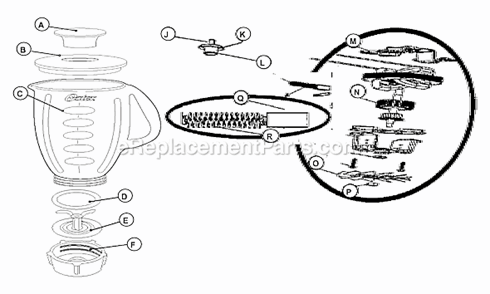 Part Location Diagram of 100463001000 Oster Pro FAN-MTR
