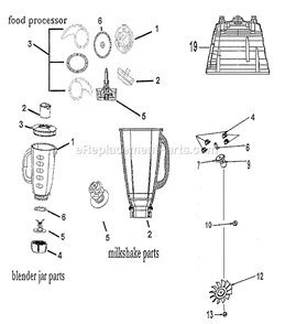 Page A Diagram and Parts List for 4125  Oster Blender