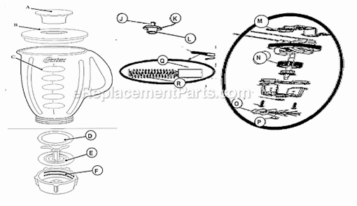Page A Diagram and Parts List for 4270-015  Oster Blender