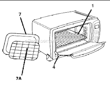 Page A Diagram and Parts List for 6059  Oster Toaster
