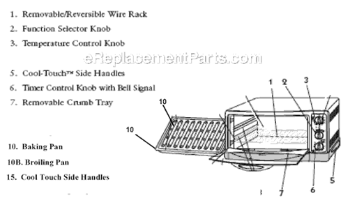 Part Location Diagram of 108935-005-000 Oster Pan Broil