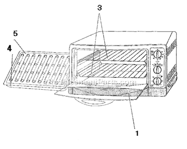 Page A Diagram and Parts List for 6236  Oster Toaster