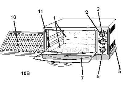 Page A Diagram and Parts List for 6290  Oster Toaster