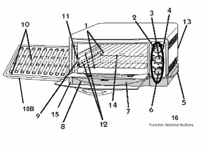 Page A Diagram and Parts List for 6293  Oster Toaster