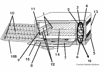 Page A Diagram and Parts List for 6297  Oster Toaster