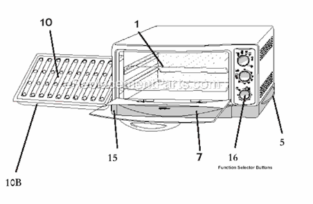 Page A Diagram and Parts List for 6299  Oster Toaster