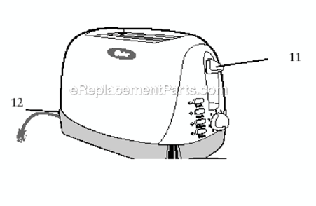 Page A Diagram and Parts List for 6339  Oster Toaster